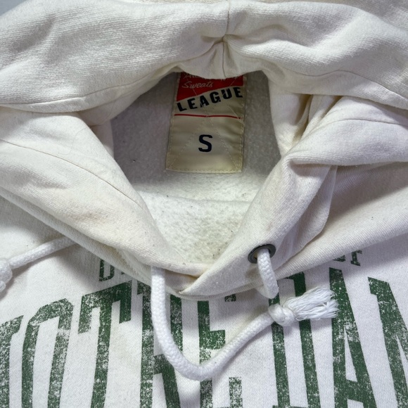 University of Notre Dame Fighting Irish Cream Green Hoodie League Sweatshirt - S - Picture 4 of 5